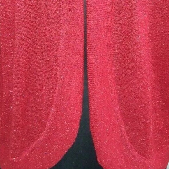 Avenue Red Metallic Open-Front Cardigan Sweater 26/28✨50% Off Bundles 3+ - Picture 5 of 5